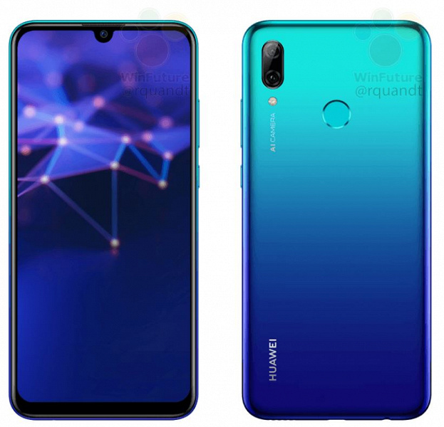 Бюджетный камерофон Huawei P Smart (2019) позирует на официальных рендерах, характеристики и цена тоже уже известны
