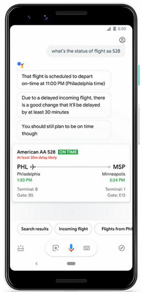 Google Assistant научился предсказывать изменение времени вылета 