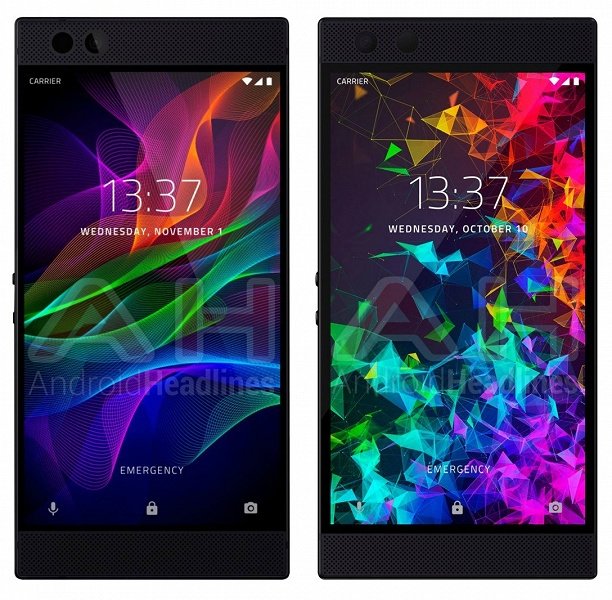 Найди 10 отличий. Изображение смартфона Razer Phone 2 указывает на полное отсутствие изменений в дизайне