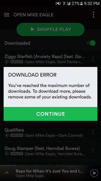 Spotify разрешил сохранять до 50 000 песен 