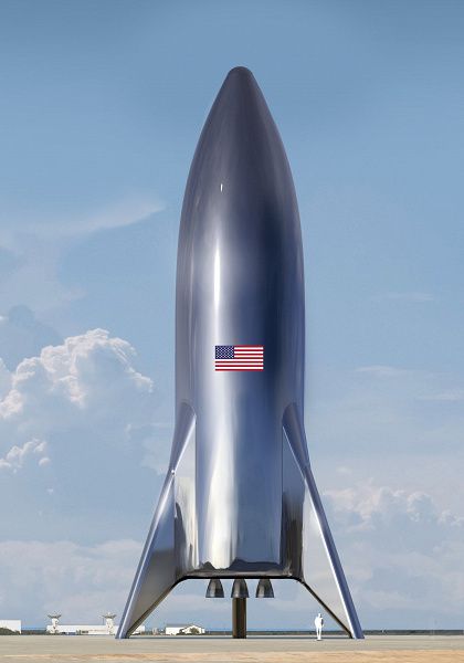 Маск показал, как будет выглядеть экспериментальный космический корабль SpaceX Starship