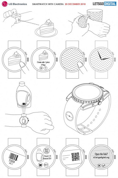 Опубликованы изображения и описание умных часов LG с инновационной камерой