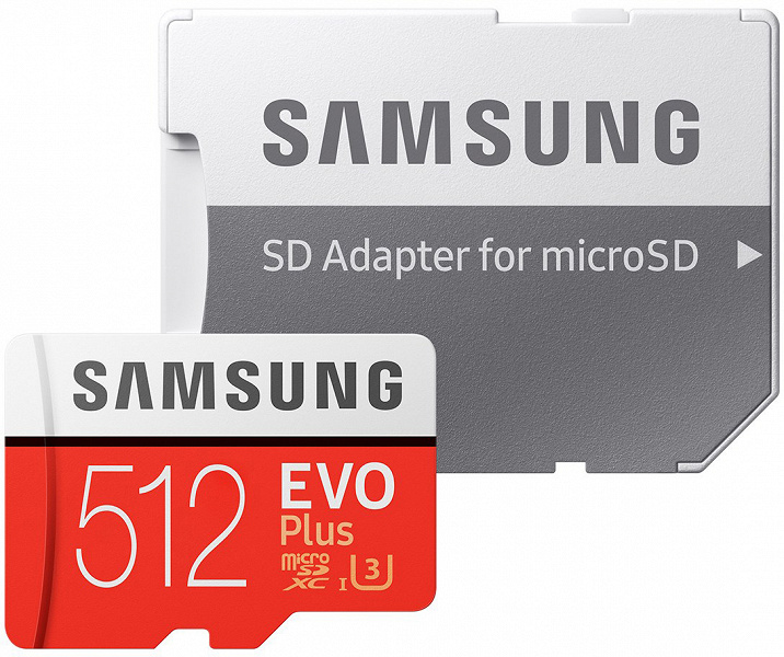 Линейку карт памяти Samsung microSD EVO Plus возглавила модель объемом 512 ГБ