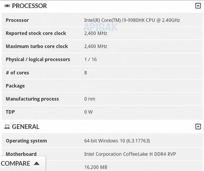 Intel готовит Core i9-9980HK — свой первый восьмиядерный мобильный процессор