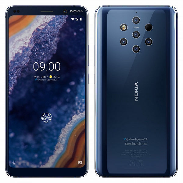 Опубликованы официальные рендеры «пентакамерного» смартфона Nokia 9 PureView в высоком разрешении
