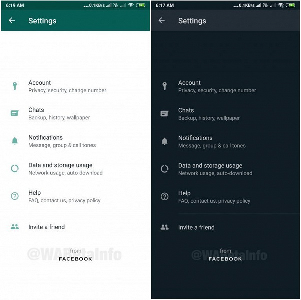 Популярный мессенджер WhatsApp готов к переходу на тёмную сторону