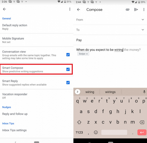Функция Gmail Smart Compose на основе искусственного интеллекта теперь доступна не только для смартфонов Pixel 3