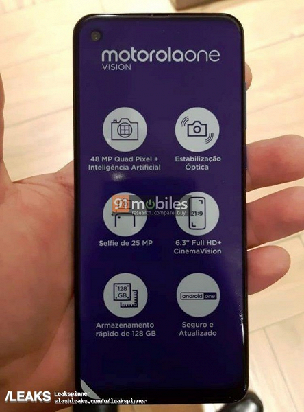 Motorola One Vision с дисплеем 21:9 красуется на первом фото, которое подтверждает его характеристики