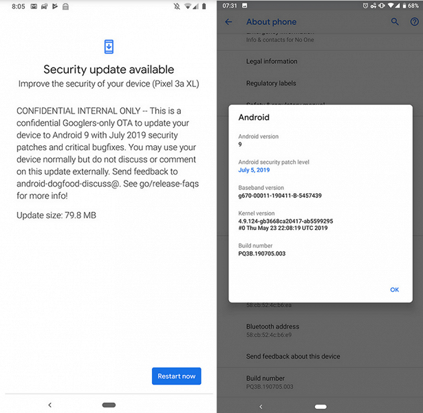 Google по ошибке выпустила июльское обновление системы безопасности Android 