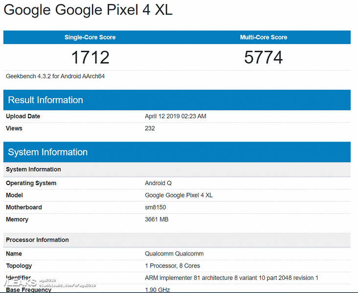 Мало памяти и не самая новая SoC. Флагманский смартфон Google Pixel 4 XL получит Snapdragon 855, а не Snapdragon 855 Plus 