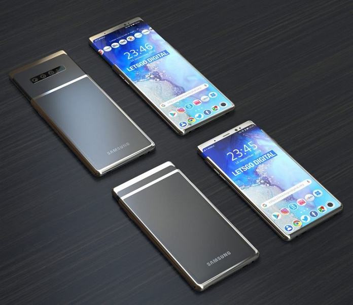 Галерея дня: смартфон-слайдер Samsung Galaxy S11 Plus со сворачивающимся выдвижным экраном-водопадом