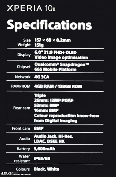 Новый средний уровень в исполнении Sony. Xperia 10 II получил тройную камеру, Snapdragon 665 и аккумулятор емкостью 3600 мАч