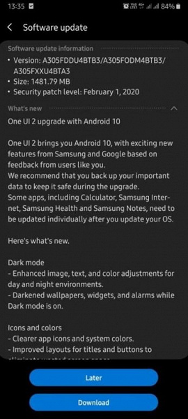 Samsung Galaxy A30 и Galaxy A50s получили Android 10 и OneUI 2.0 раньше срока