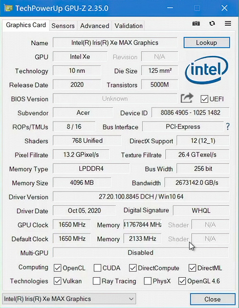 Проверено 3DMark. Производительность дискретной графики Intel Iris XE Max — на уровне Nvidia GeForce MX450