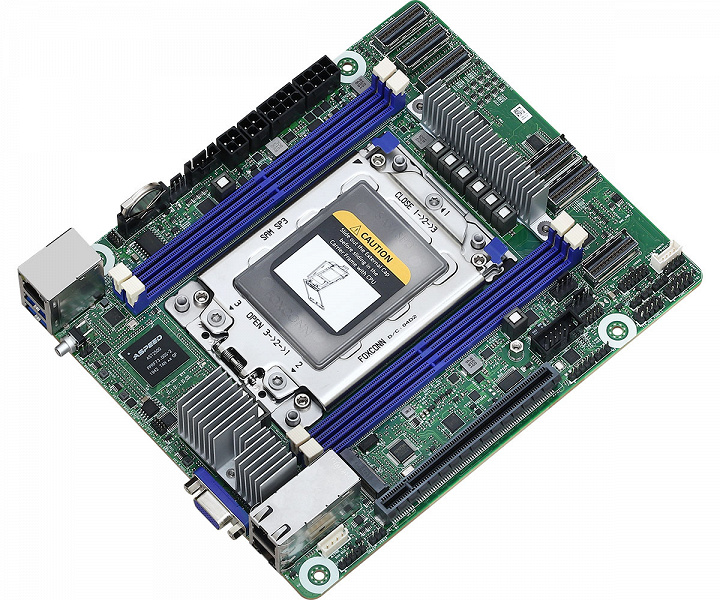 Миниатюрная плата ASRock Rack ROMED4ID-2T поддерживает 64-ядерный процессор AMD EPYC