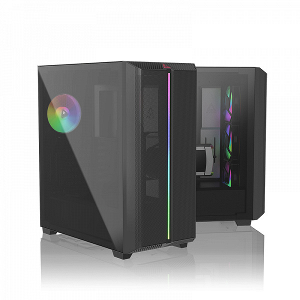 Передняя панель компьютерного корпуса Montech Sky One изготовлена из мелкой сетки