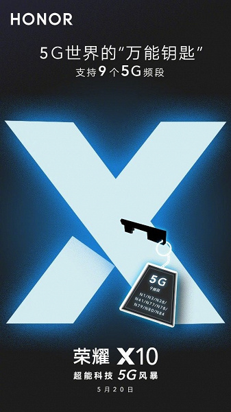 Honor X10 — это мастер-ключ в мире 5G. Аппарат будет поддерживать девять частотных диапазонов 5G