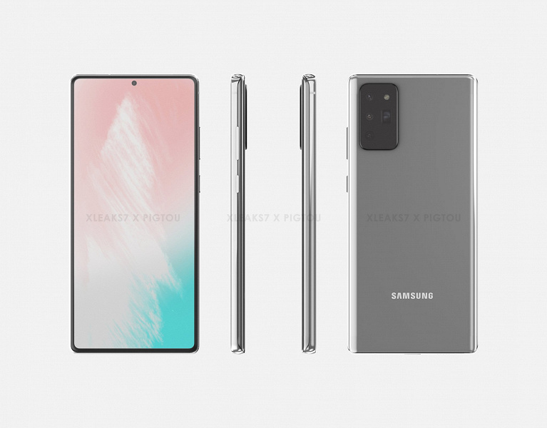 Потенциальный Samsung Galaxy Note20 показан со всех сторон. Он огромный и похож на Galaxy S20 Ultra