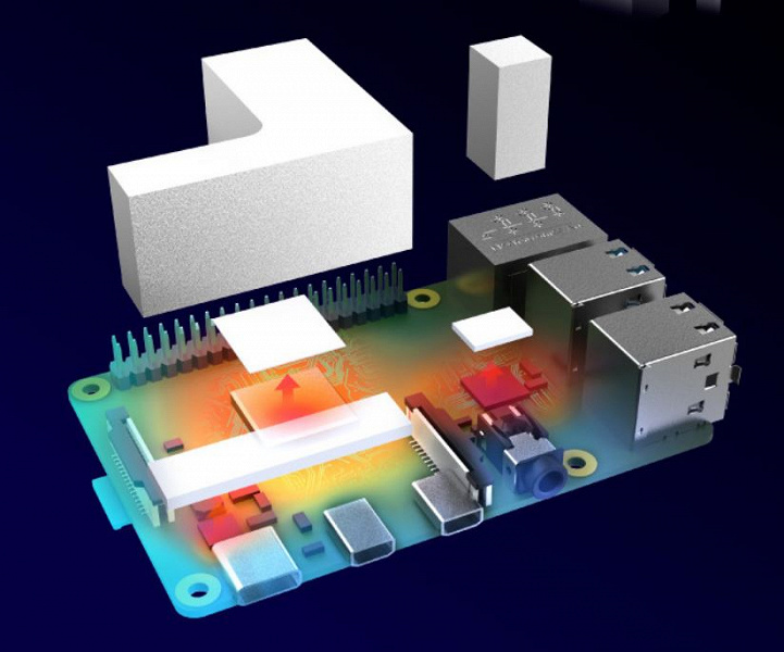 Алюминиевый корпус Akasa Pi-4 Pro для Raspberry Pi 4 одновременно играет роль радиатора