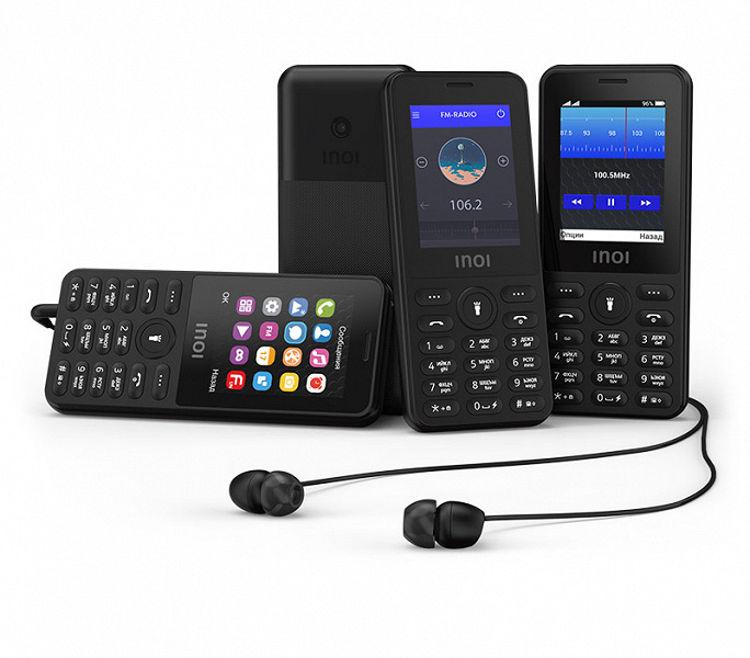 В России предлагают кнопочные телефоны Inoi с функцией портативного аккумулятора по смешной цене