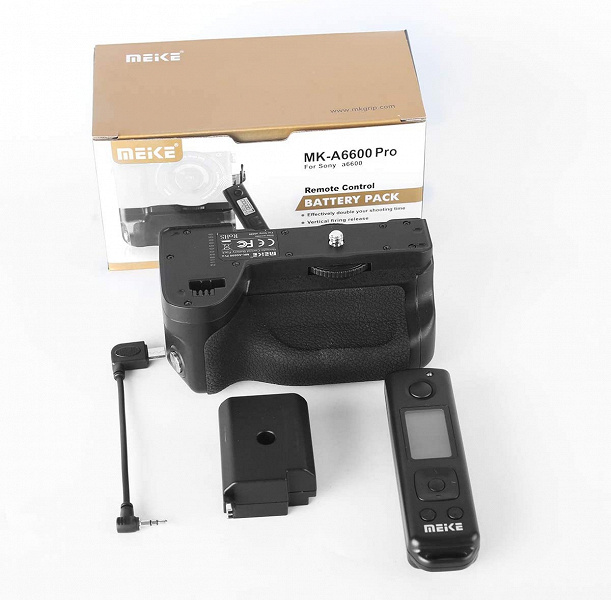Батарейная рукоятка Meike MK-A6600 Pro обеспечивает дистанционное управление камерой Sony A6600