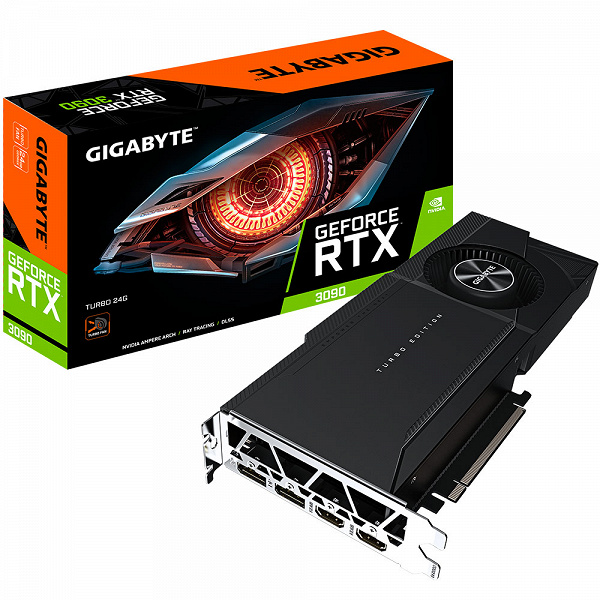 У Gigabyte готова видеокарта GeForce RTX 3090 с «турбиной»