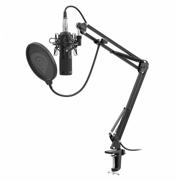 Микрофон Genesis Radium 300 XLR комплектуется настольной стойкой и другими принадлежностями