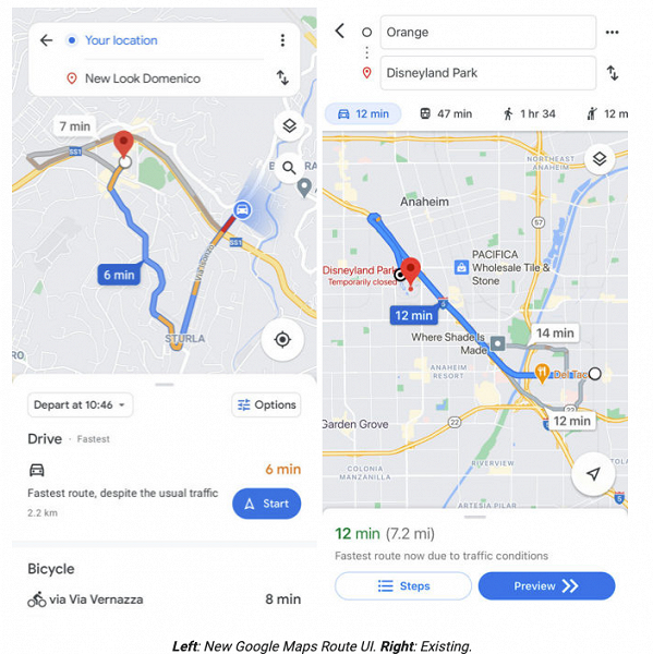 В Google Maps тестируется спорное новшество. Переработанный интерфейс маршрутов понравился далеко не всем