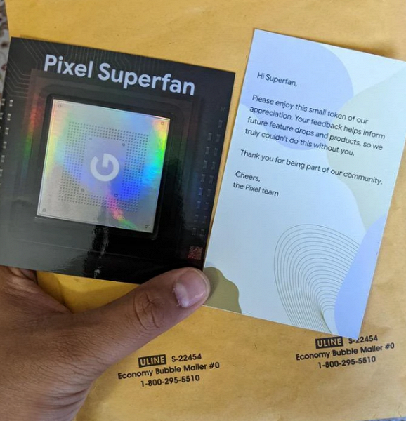 Google gives Pixel superfans socks and a sticker.  The Pixel Superfans Private Club was formed last year