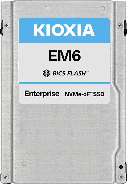 Serial production of Kioxia EM6 solid-state drives equipped with 25 GbE ports has begun