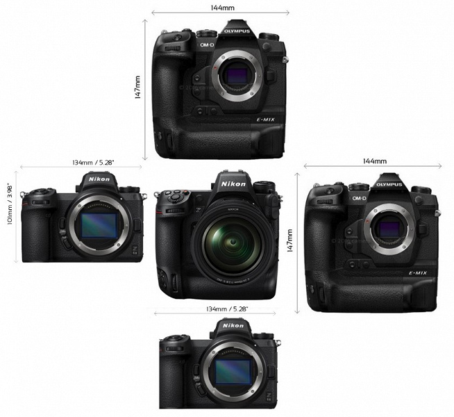 Nikon Z9 сравнили с другими камерами Nikon