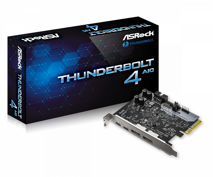 Компания ASRock представила карту расширения с двумя портами Thunderbolt 4