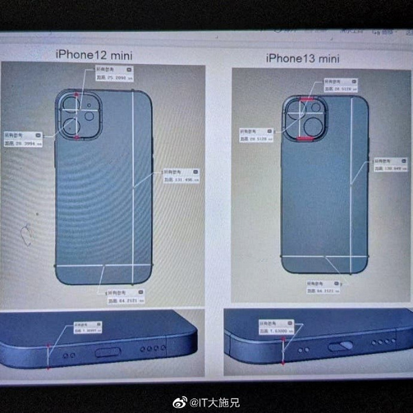 Так выглядит iPhone 13 mini с новой большой камерой. Сравнение с iPhone 12 mini