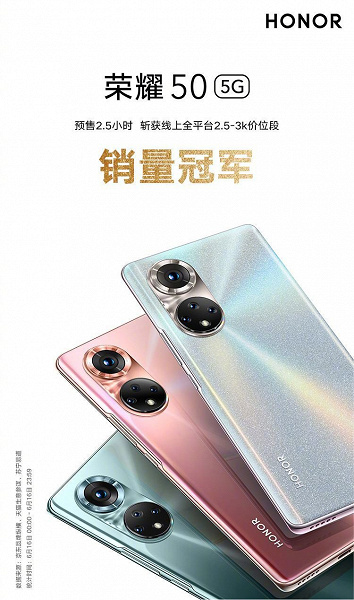Смартфоны Honor 50 стали хитом в Китае
