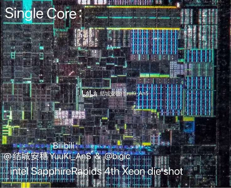 56-ядерный монстр Intel под микроскопом. Процессор Sapphire Rapids содержит четыре кристалла с 15 ядрами в каждом