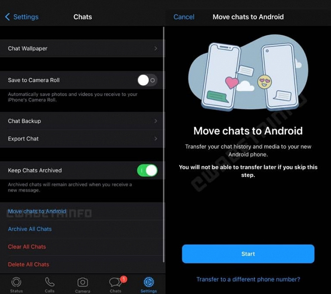В WhatsApp наконец заработал перенос чатов с iPhone на Android. Пока только на смартфоны Samsung