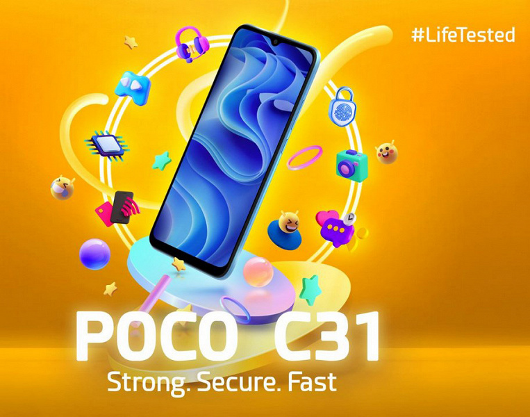 5000 mAh, dual camera, Android 11 with MIUI 12.5, 4 GB of RAM and 64 GB of flash memory for $ 120.  The characteristics and cost of Poco C31 are named