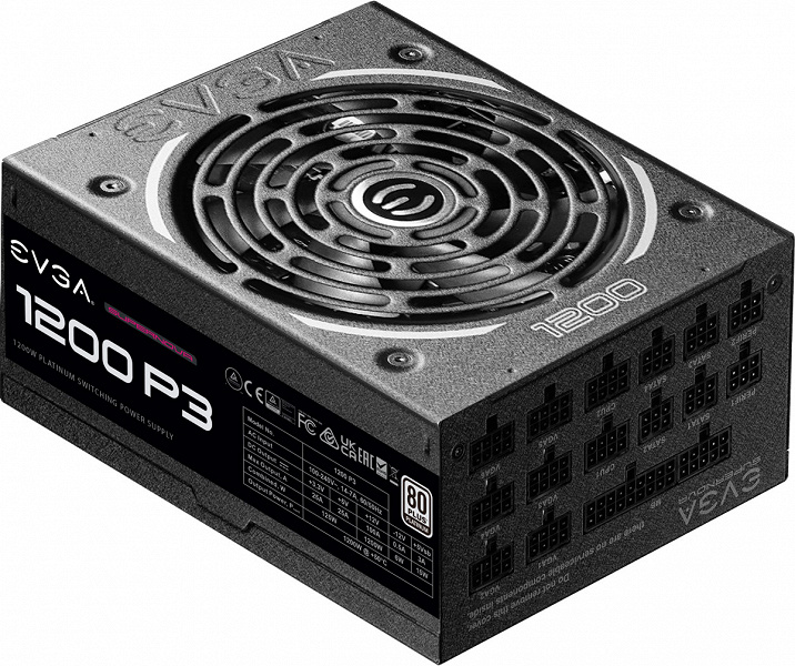 Серию блоков питания EVGA SuperNOVA P3 открыли модели мощностью 1000 и 1200 Вт