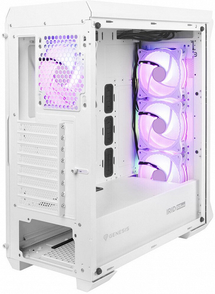 Корпус Genesis Irid 505 White ARGB рассчитан на платы типоразмера mini-ITX, microATX или ATX