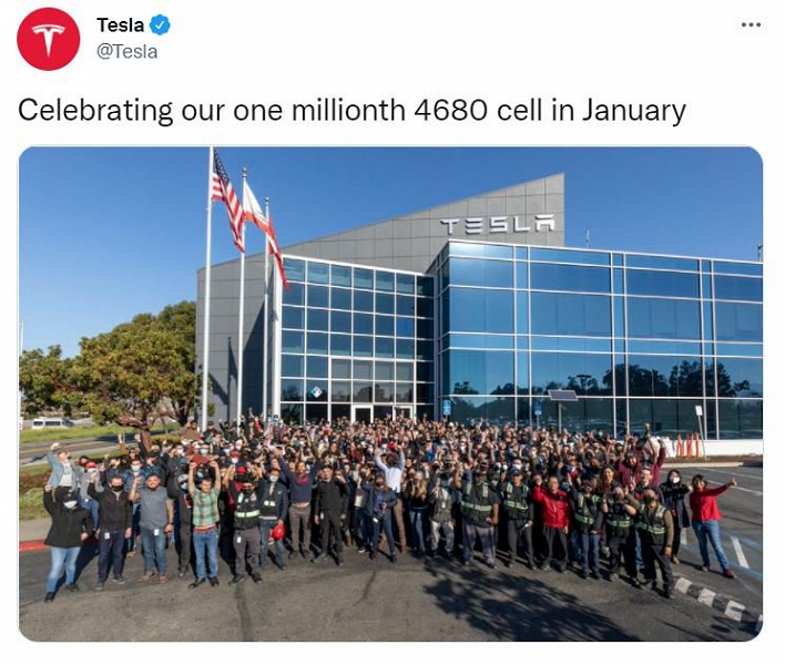 Tesla произвела уже миллион «бисквитных» аккумуляторов для своих электромобилей