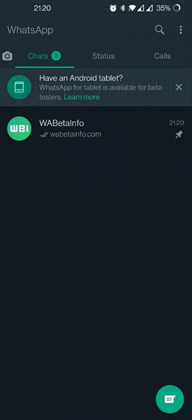 В WhatsApp можно будет связать Android-планшет с существующей учётной записью