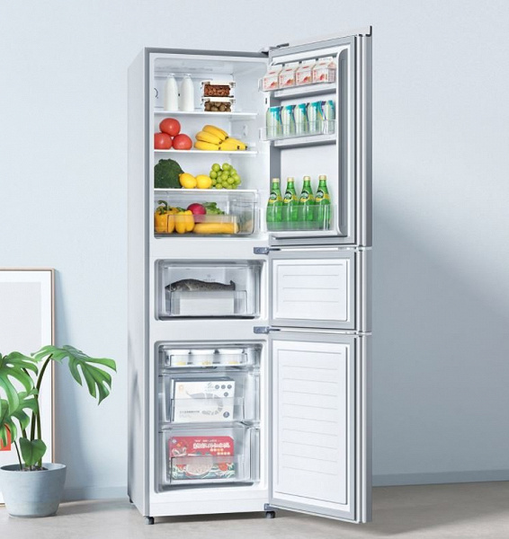 Современный трёхкамерный холодильник Xiaomi Mijia Refrigerator 216L с авторазморозкой оценили в 240 долларов