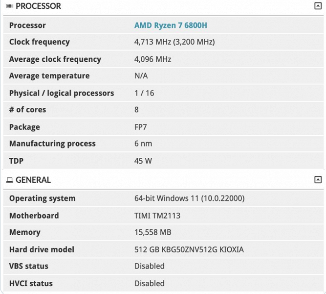 Ноутбук Xiaomi с качественно новым APU AMD засветился в 3DMark. Он построен на Ryzen 7 6800H