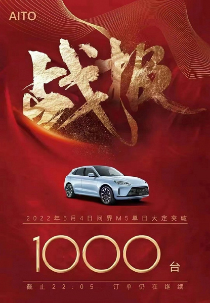 Huawei хвастается популярностью своего автомобиля: 1000 заказов за сутки