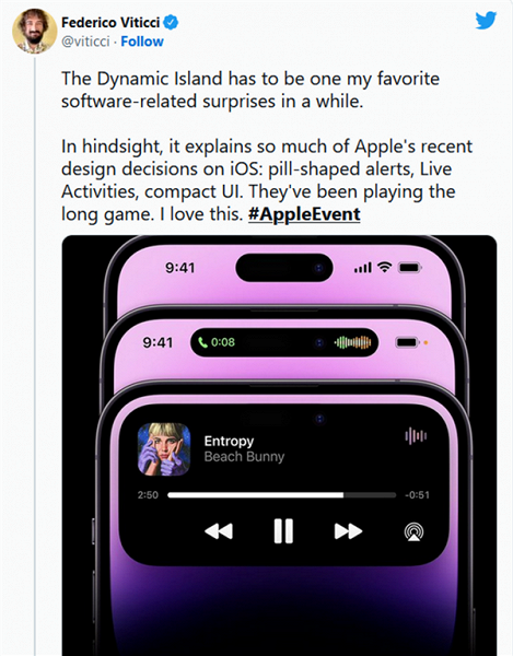 «Dynamic Island — лучший дизайн в новейшей истории Apple. Эта функция превращает недостаток в полезную функцию». Пользователи хвалят дизайн iPhone 14 Pro