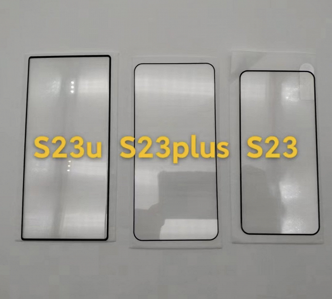 «Не угадывайте размер рамки реального телефона по ширине рамке защитного стекла». Появились первые фотографии стекол для Samsung Galaxy S23, S23+ и S23 Ultra