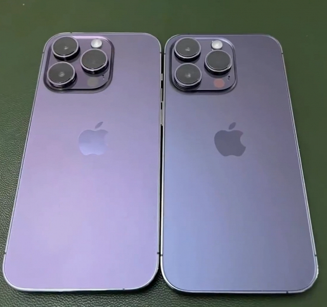 Apple не исключает проблемы при массовом производстве iPhone 14 Pro, из-за которых смартфоны получили разные оттенки фиолетового