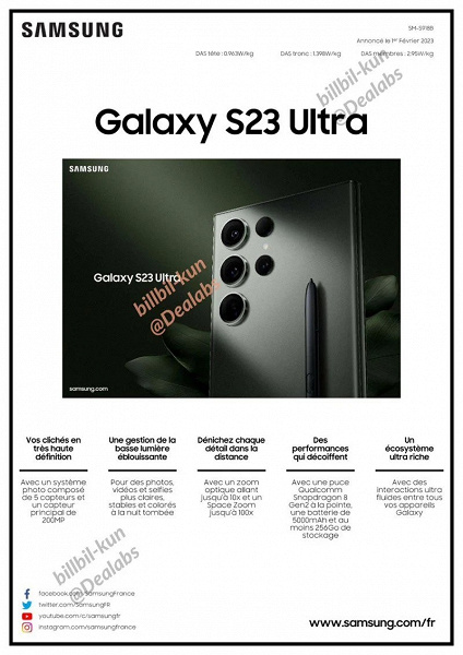 Samsung Galaxy S23 Ultra полностью рассекречен. Всё примерно так, как и утверждали многие утечки