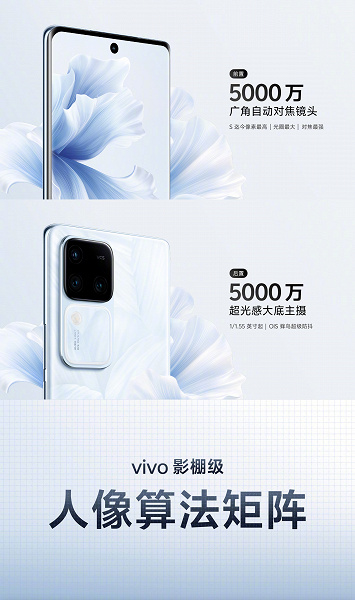 Самый легкий смартфон линейки с аккумулятором 5000 мА·ч, 80 Вт, IP54, высокая производительность и почти флагманская камера. Представлены Vivo S18 и Vivo S18 Pro