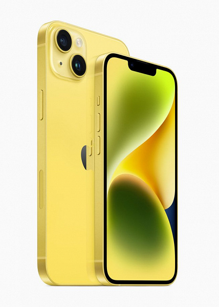 Это в четвёртый раз за всю историю iPhone. Новым цветом для iPhone 14 и 14 Plus стал жёлтый